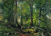 瑞士山毛榉林 伊万·希什金 树林风景油画