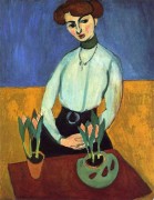 郁金香的女孩 亨利·马蒂斯（Henri Matisse） 手绘油画