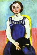 一只黑猫的女孩 亨利·马蒂斯（Henri Matisse） 大芬油画村油画