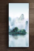 中式意象山水油画  大芬村手绘 水墨风景