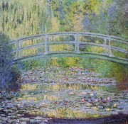 睡莲池塘与日本桥  大芬村油画