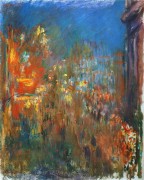 夜晚的莱斯特广场 克劳德·莫奈 手绘油画