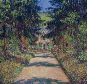 吉维尼莫奈花园中的小路 克劳德·莫奈 手绘油画临摹