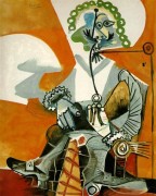 拿着烟斗的男人 巴勃罗毕加索 油画临摹