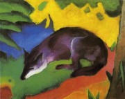 蓝黑狐狸 弗朗茨·马克 手绘油画