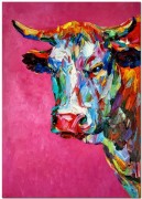手绘牛牛油画 - 现代印象派多彩动物艺术 大芬油画