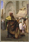 开罗的地毯商人- 让-莱昂热罗姆  手绘油画定制