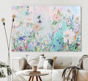 新中式 印象花卉 客厅手绘油画卧室床头肌理画奶油风抽象派花卉装饰挂画