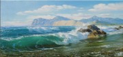 海景油画油画布 海岸画风景油画海洋艺术大波浪画 大芬村油画