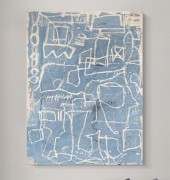 抽象蓝白色手绘油画客厅沙发背景墙装饰画