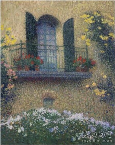亨利·马丁 饶勒斯的阳台， 约 1915 年创作 手绘油画