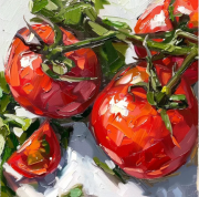 静物油画 番茄  大芬村油画 西红柿原创油画食物原创美术厨房