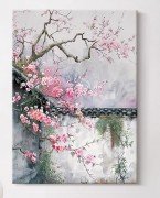 玄关新中式梅花雪景装饰画客厅 大芬村油画