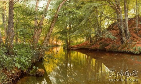 春日在瓦尔德巴赫 ( Frühlingstag am Waldbach) 佩德·蒙斯特 大芬村油画