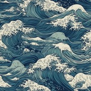 日本的波浪装饰油画 大芬村油画