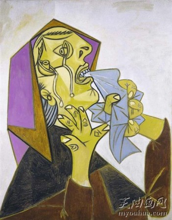 用手帕哭泣的女人 巴勃罗毕加索 抽象油画